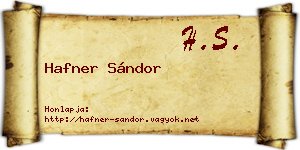 Hafner Sándor névjegykártya
